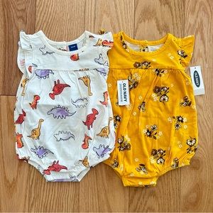 NWT 3-6m baby girl rompers bundle floral dinosaurs